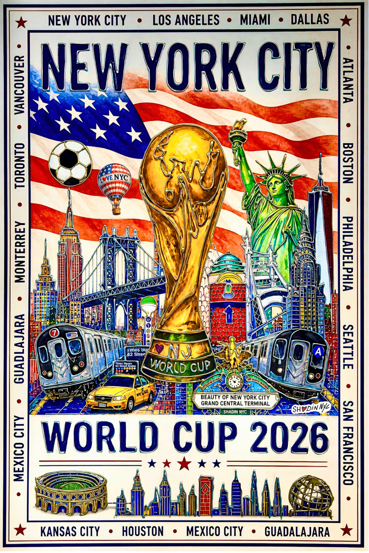 Shadin NYC — New York City World Cup 2026 official artwork by Shadin Hossain