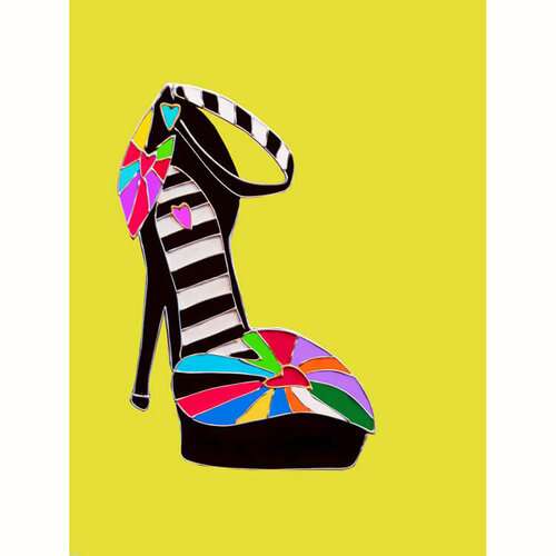 RAINBOW COLOR ON BLACK SHOE