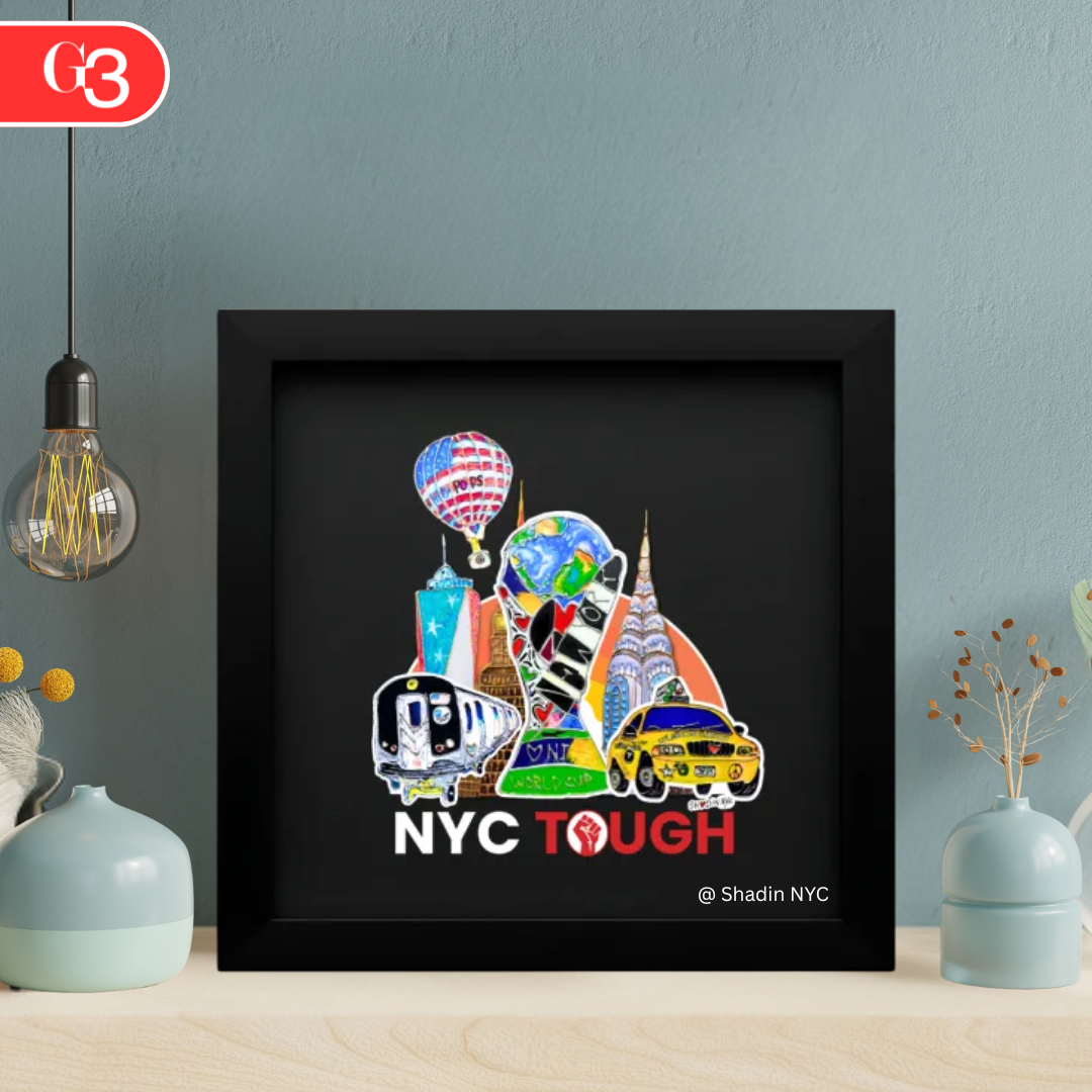 NYC Tough Skyline & Subway World Cup Art v3