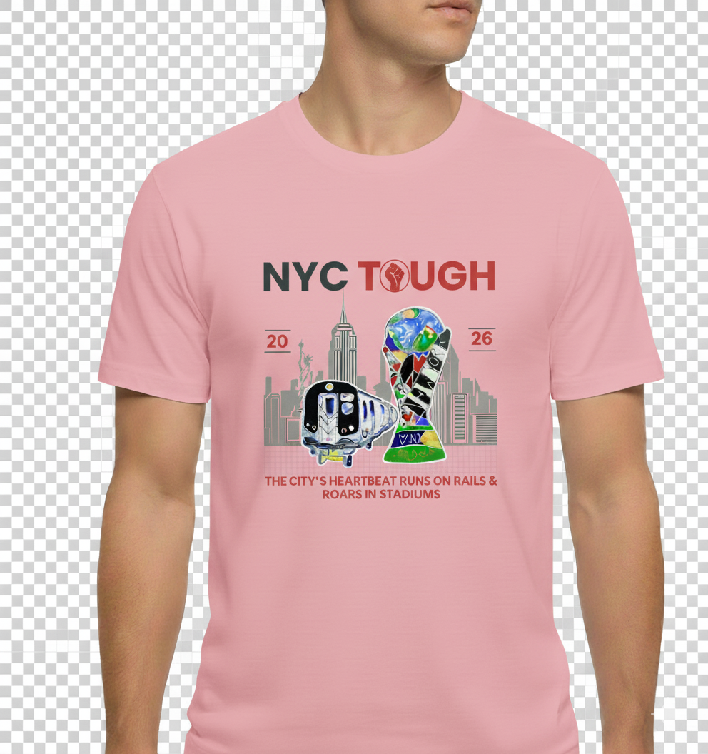 NYC Tough – Trophy & Subway, White Frame, Gray Skyline - Image 6