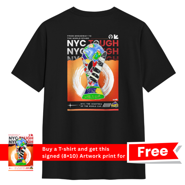 NYC Tough World Cup Trophy Orange Art Tee