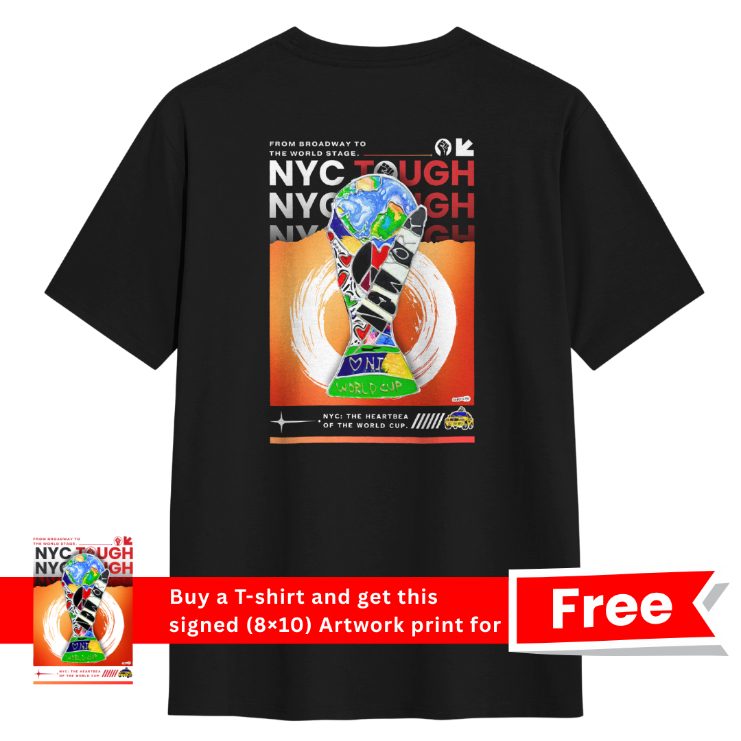 NYC Tough World Cup Trophy Orange Art Tee v3